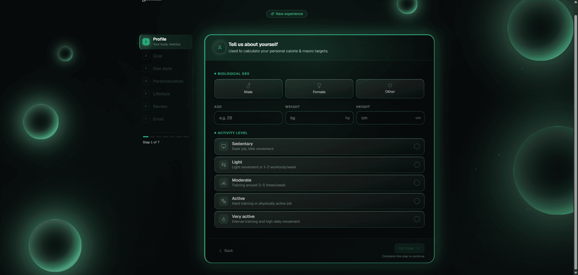 Onboarding — Dane Profilu