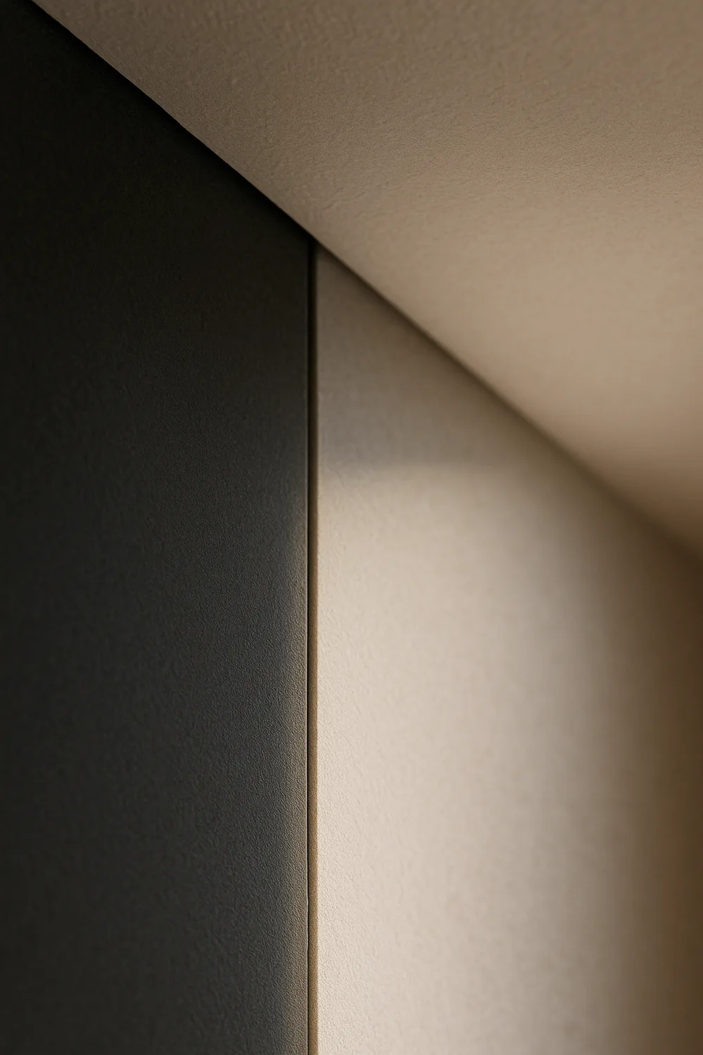 Strakke schaduwvoeg tussen wand en plafond