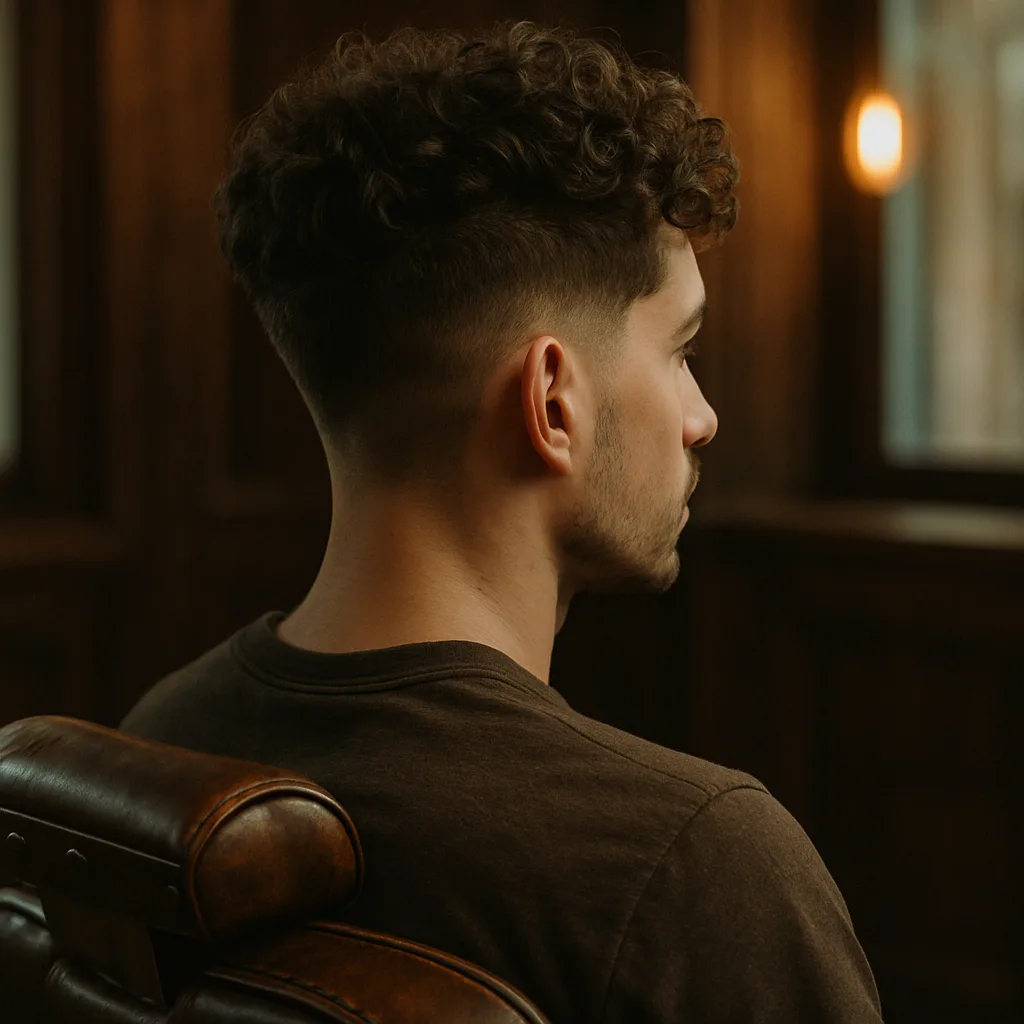 Mid fade met gedefinieerde krullen