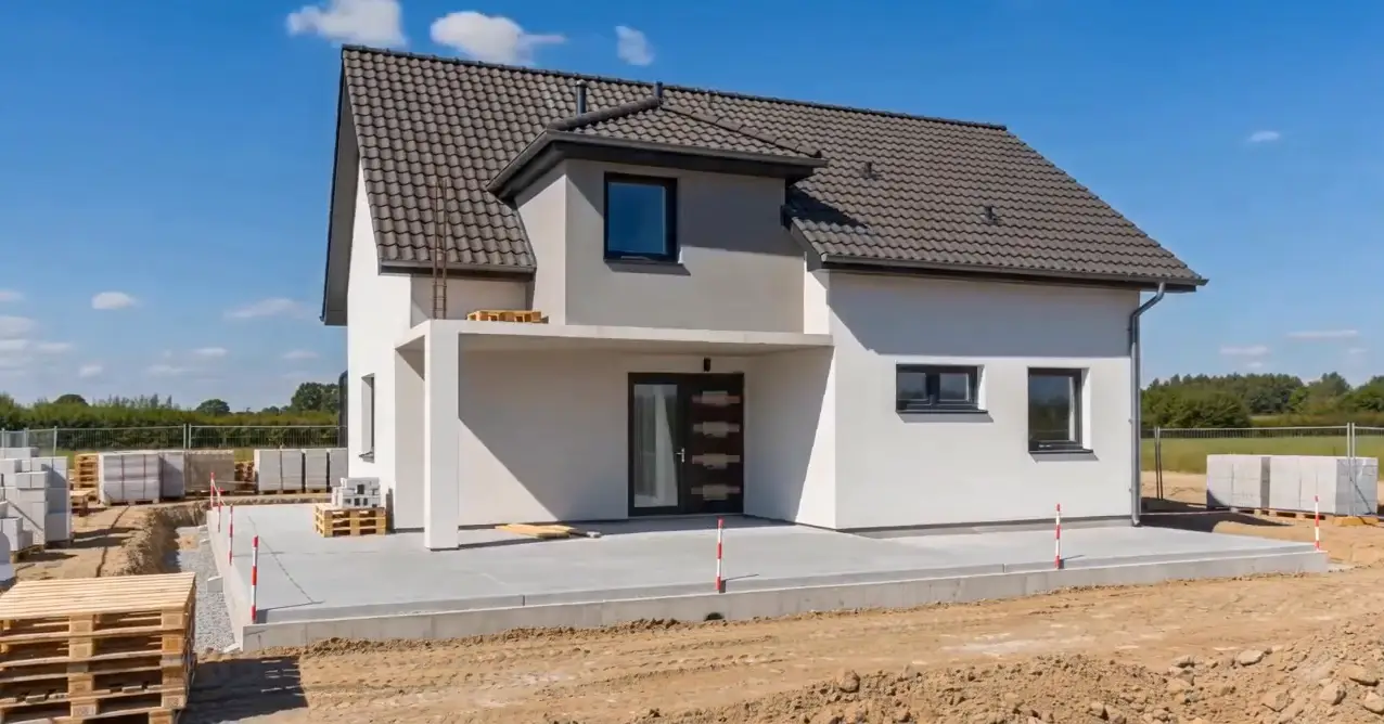 Model domu jednorodzinnego — wizualizacja etapów budowy