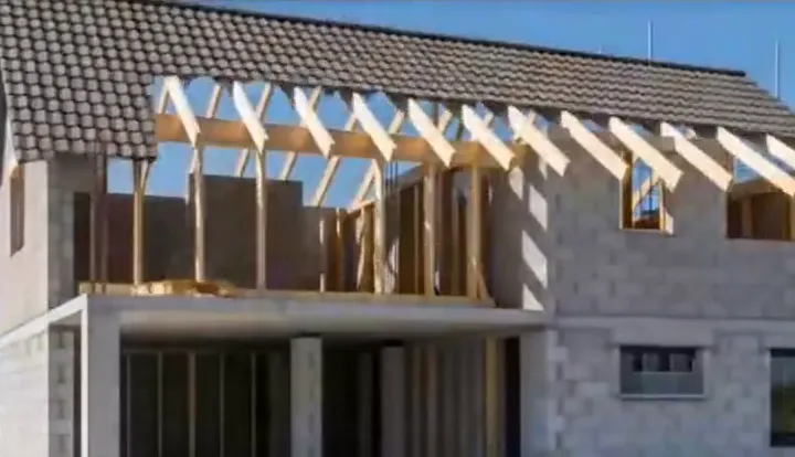 Concept site for a construction company: the house builds itself as you scroll